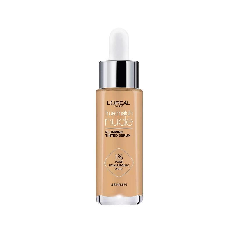 L'Oréal True Match Nude Plumping Tinted Serum Foundation 4-5 Medium 30ml