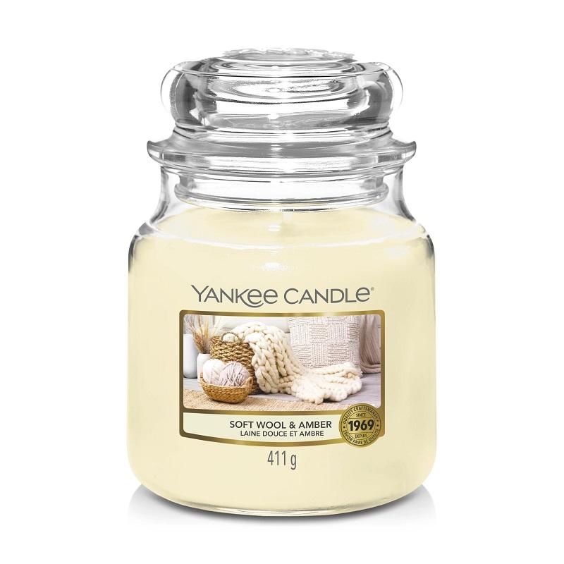 Yankee Candle Classic Medium Jar Soft Wool and Amber 411g