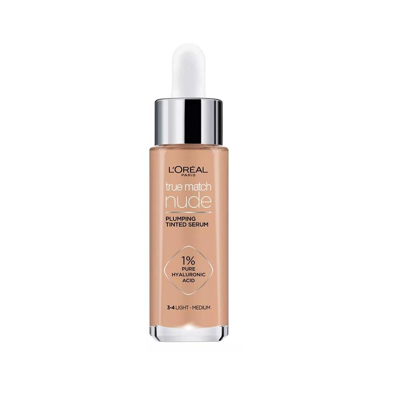 L'Oréal True Match Nude Plumping Tinted Serum Foundation 3-4 Light-Medium 30ml